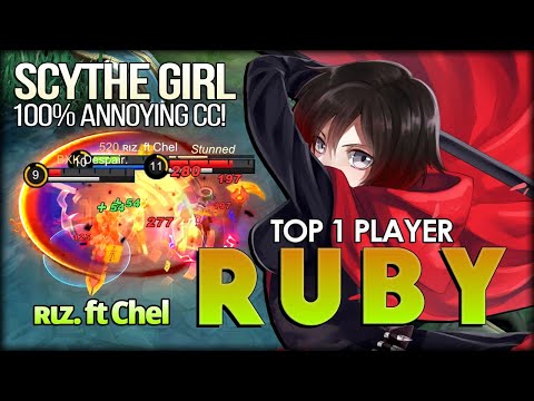 Powerful Scythe with 100% Annoying CC! ʀιz. ft Chel Top 1 Player Ruby - Mobile Legends: Bang Bang
