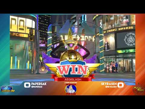 PaperSak (Aegislash) vs SkyRasen (Braixen/Machamp) - Pokken at LWG - 3-20-18