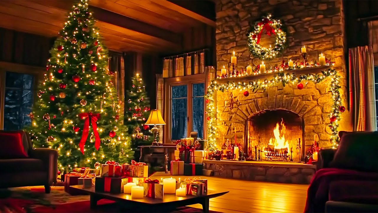 5 Hours Best Classic Christmas Music with Fireplace 🌟 Nat King Cole, Bing Crosby, Frank Sinatra