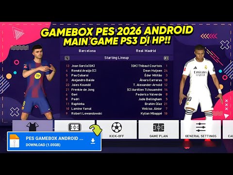 MAIN PES 2026 GAMEBOX ANDROID OFFLINE | Game Sepak Bola Offline Terbaik 2025 Grafik HD
