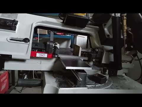 Taśmówka BS 128 HDR, cięcie płaskownika 100x10 mm.