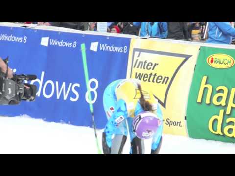 Tina Mazes 2. Lauf beim Slalom Weltcup in Ofterschwang (10. März 2013)