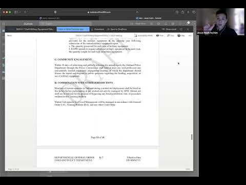 Militarized Equipment Ad Hoc 1/18/23 meeting