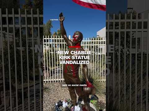 New Charlie Kirk statue vandalized