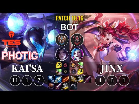 TES Photic Kai'Sa vs Jinx Bot - KR Patch 10.16