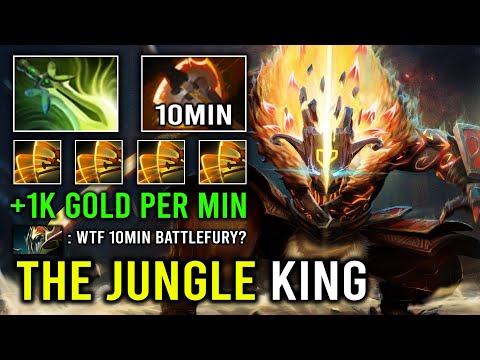 How to Fast Jungle 10Min Battle Fury +1K GPM Super Saiyan Juggernaut vs Hard Carry Sven Dota 2