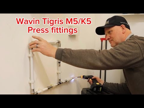 Installing, bending and pressure testing wavin's Tigris M5 and K5 press fittings.