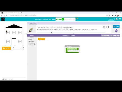 L21-5 |Code.org | Express-2021 | Lesson 21:  Functions with Artist | level 5