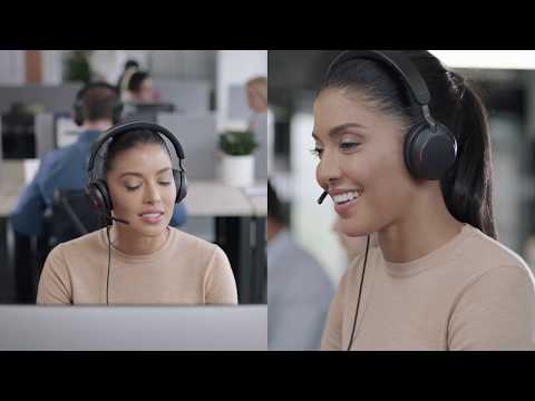 Jabra Evolve2 40 MS Stereo ausinės, Su laidu, Juodos video