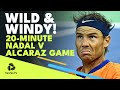 The Most BIZARRE Tennis Game In The Wind! | Nadal vs Alcaraz 20-Minute Game at Indian Wells 2022