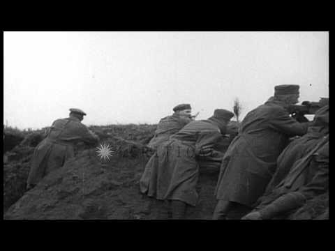 German troops on the firing line at the Eastern Front during the first World War. HD Stock Footage