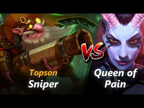 Topson mid Sniper vs Queen of Pain/Rubick | First 10 minutes