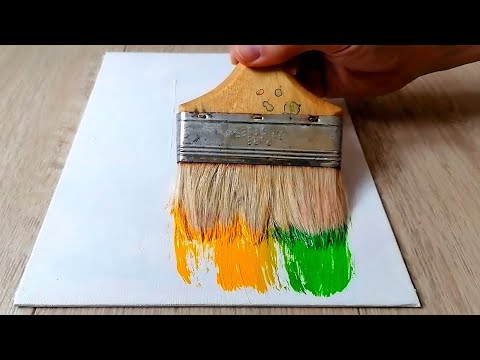 Colorful Abstract Acrylic Composition Layer by Layer | Wide Brush Painting | Work #94