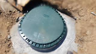 Convert 24" square concrete septic lids to ground level round risers with plastic lids DIY for $250
