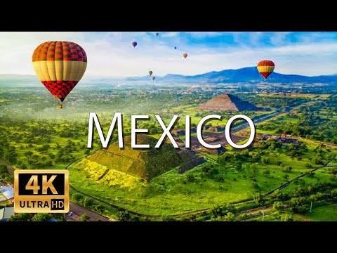 FLYING OVER MEXICO (4K UHD) Amazing Beautiful Nature Scenery with Relaxing Music | 4K VIDEO ULTRA HD