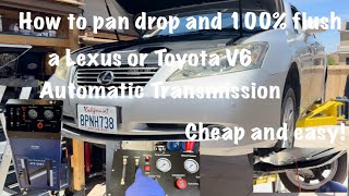 How to service a Toyota or Lexus Automatic Transmission pan drop and 100% flush quick and easy!