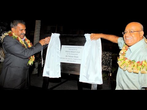 Fijian Minister for Tourism  Hon. Faiyaz Koya opens the new Waitui Beach Club.