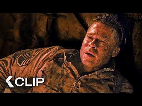 Batalla Final entre un Tanque Estadounidense y un Batallón Nazi - CORAZONES DE HIERRO Clip (2014)