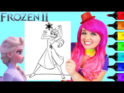 Coloring Frozen 2 Elsa Ice Powers Crayola Coloring Page Prismacolor Markers | KiMMi THE CLOWN Video