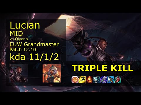 Lucian vs Qiyana Mid - EUW 11/1/2 Patch 12.10 Gameplay