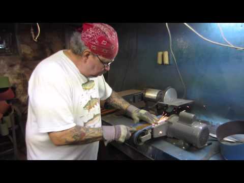 Joe "Brokenfeather" Darrah custom knife making: Rust removal from blanks