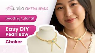 Your First Handmade Jewelry Piece 💖 Easy DIY Pearl Bow Choker Free Tutorial #diy #jewelrymaking