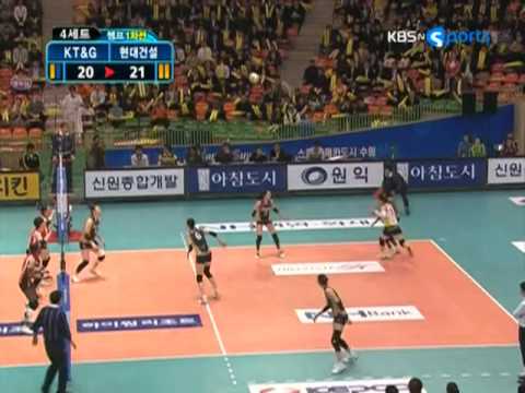 100407 현대건설 vs KT&G - 4set_2 | 챔프 1차전