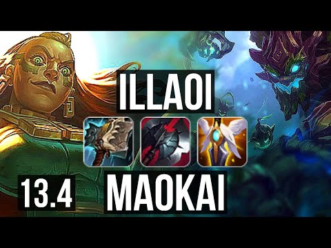 ILLAOI vs MAOKAI (TOP) | Rank 2 Illaoi, 2.7M mastery, 1600+ games, 7/1/4 | KR Challenger | 13.4