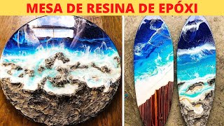 MESA DE RESINA DE EPXI - APRENDA a fazer a MESA de MADEIRA com RESINA EPOXI - (RIVER TABLE)