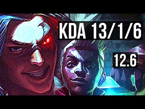 KAYN vs EKKO (JNG) | 13/1/6, Legendary, 700+ games, 800K mastery | NA Master | 12.6