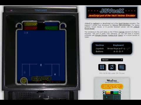 Berzerk - Vectrex GCE Milton Bradley - emulador JSVecX