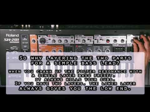 Roland SH-201 Synthesizer SOUND DESIGN TUTORIAL #4 - How to make an ADVANCED BASS LEAD (NO TALK)