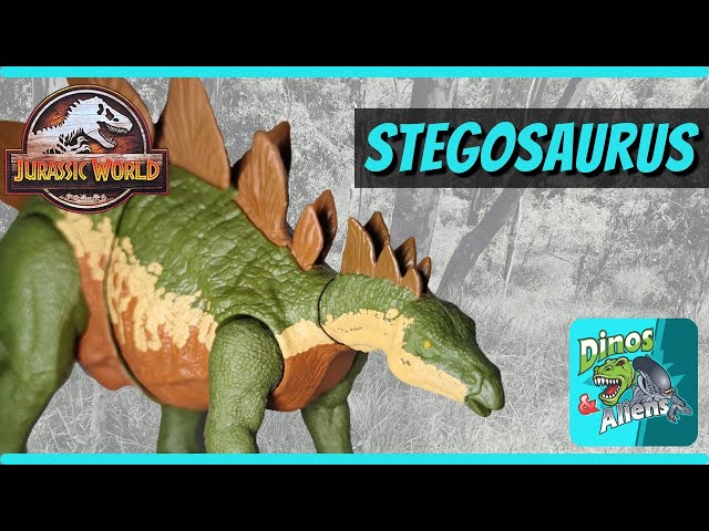 Vídeo relacionado con Jurassic World Dinosaurio Stegosaurus Escapista Figura articulada de juguete que escapa de su jaula (Mattel GWD62)