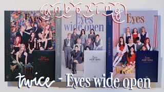 unboxing twice ❝ EYES WIDE OPEN ❞ ✰ story, style, retro versions + pre order photocards !