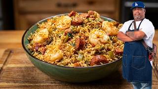 Cajun Shrimp and Sausage Dirty Rice | One Skillet Wonder