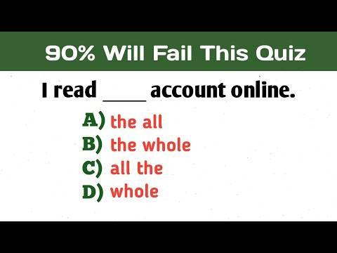 Test Your English Grammar: Whole or all? | English Grammar Test.