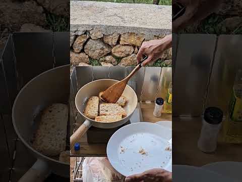 Toasting bread made simple at camp 🏕️ #CampingShorts #camping #shorts #cooking #food #outdoorcooking
