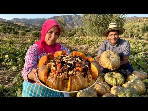 🎃 يقطين الحقل محشي باللحم والأرز على الطريقة القروية 🔥
