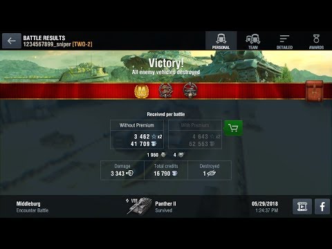 Panther II Mastery Badge 3k damage World of Tanks Blitz