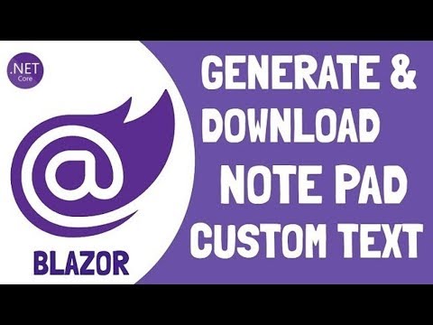 Blazor Generate and Download NotePad with Custom Text