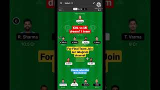 MI vs KKR dream11 prediction l today mi vs kol dream11 team