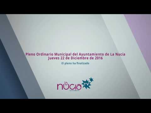 Streaming Pleno Ordinario Municipal Ayuntamiento de La Nucía – Jueves 22 de Diciembre de 2016