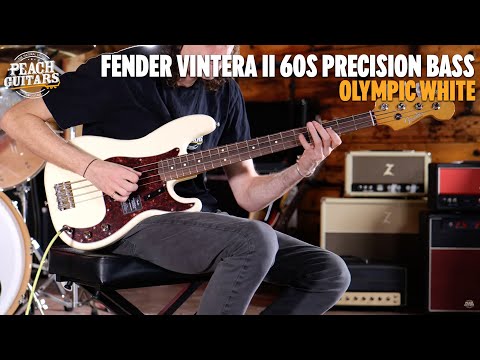 Бас-гитара FENDER VINTERA II '60S PRECISION BASS OLYMPIC WHITE - фото 1 - id-p2448764167