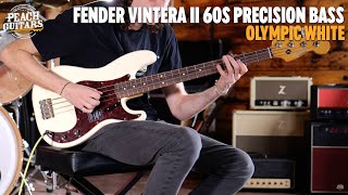 Video thumbnail for No Talking...Just Tones | Fender Vintera II 60s Precision Bass | Rosewood - Olympic White by Peach Guitars