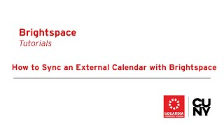 How To Sync An External Calendar (Learners)