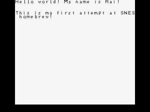 Snes Homebrew - "Hello World"