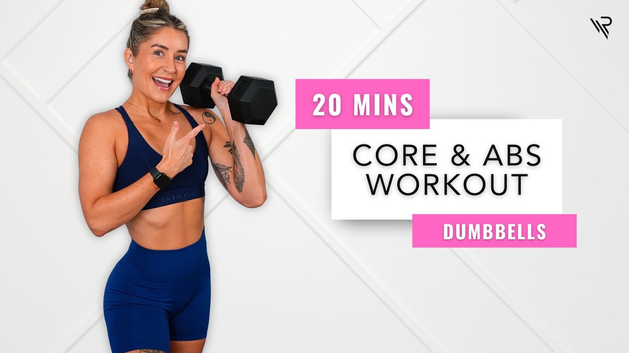 20 Min Dumbbell ABS Workout | Intermediate Level + - YouTube