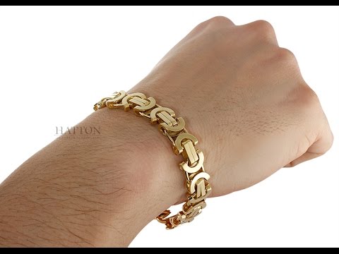 9ct 14ct 18ct Gold Byzantine Link Bracelet 40.8 Grams 9"