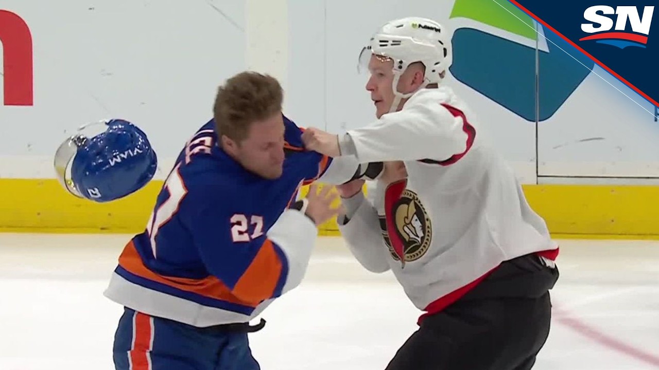 Brady Tkachuk And Anders Lee Drop The Gloves For Opening-Faceoff Fight