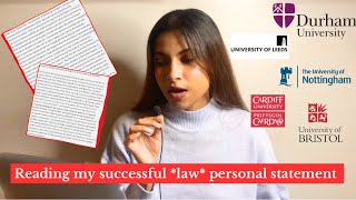Reading my personal statement | Law @ Uni of Bristol , Leeds, Durham & more